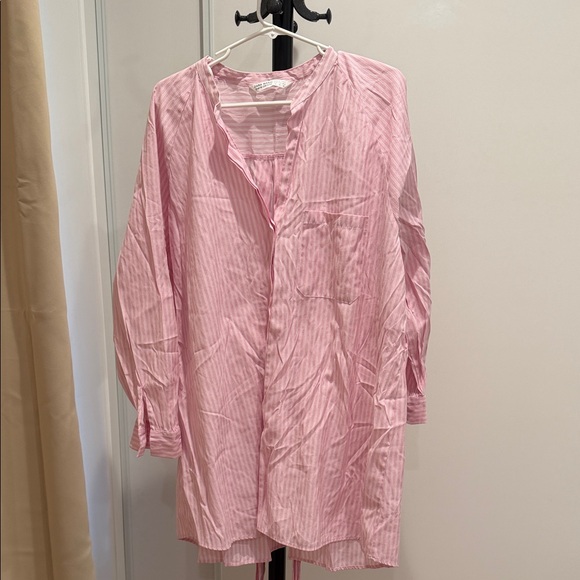 Zara Tops - Zara Light Pink Striped Blouse